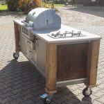 Draußen Küche Lux mit Broilchef Einbau Gasgrill, 2er Kochfeld und Kühlschrank