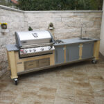 Lux mit Bilex 605 von Napoleon 2er Gaskochfeld spüle mit Boiler Granitplatte edelstahlschubladen maße 300 x 75 x 90 cm hoch